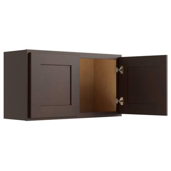 Cnc Cabinetry 36" W X 18" H Wall Cabinet, Luxor Espresso