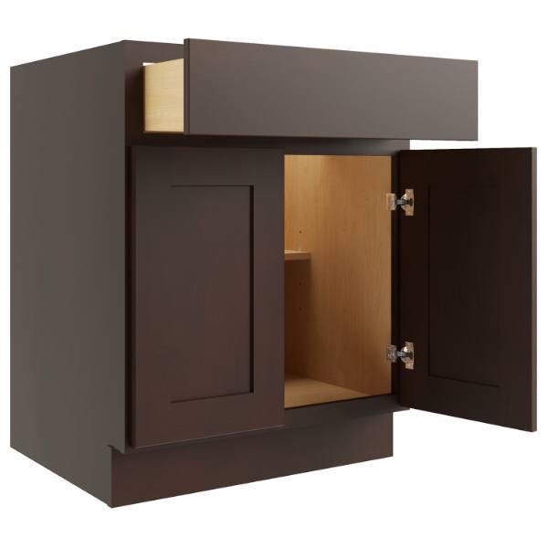 Cnc Cabinetry 27" W 1 Drawer 2 Door Base Cabinet, Luxor Espresso