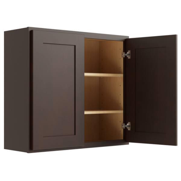 Cnc Cabinetry 24" W X 30" H 2 Door Wall Cabinet, Luxor Espresso