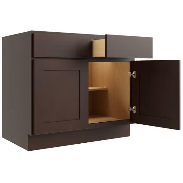 Cnc Cabinetry 33" W 2 Drawer 2 Door Base Cabinet, Luxor Espresso