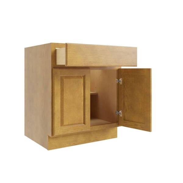 Cnc Cabinetry 24" W 1 Drawer 2 Door Base Cabinet, Country Oak