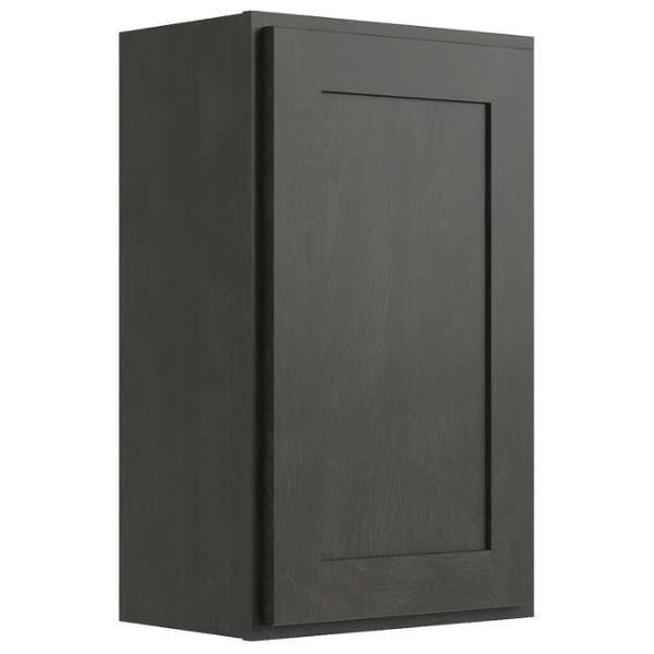 Cnc Cabinetry 18" W X 30" H 1 Door Wall Cabinet, Luxor Smoky Grey