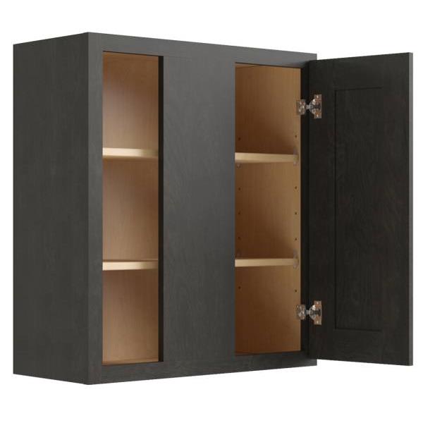 Cnc Cabinetry 30" High Blind Wall Cabinet, Luxor Smoky Grey