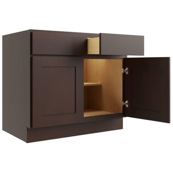 Cnc Cabinetry 30" W 2 Drawer 2 Door Base Cabinet, Luxor Espresso