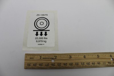 Genie Part # 160682GT – Decal, Label, Wheel Load ZX135
