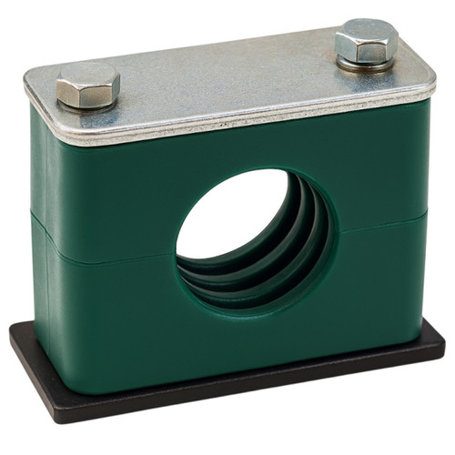 PCI A3-19-R 0.75 in. Diameter Standard Polypropylene Hydraulic Pipe Clamp - Rail Nuts, Cover Plate, Bolts
