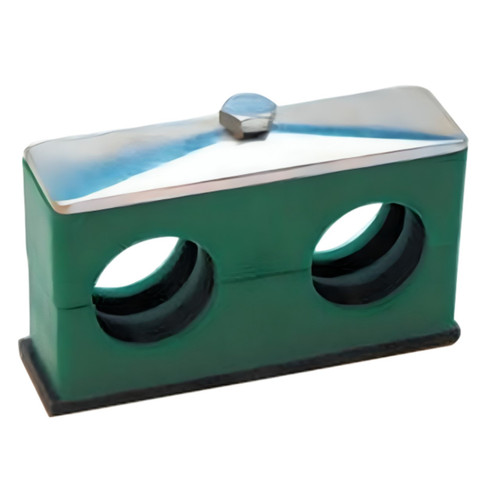 PCI AT3-21.3-A 0.84 in. Diameter Twin Polypropylene Hydraulic Pipe Clamp - Weld Plate, Cover Plate, Bolts