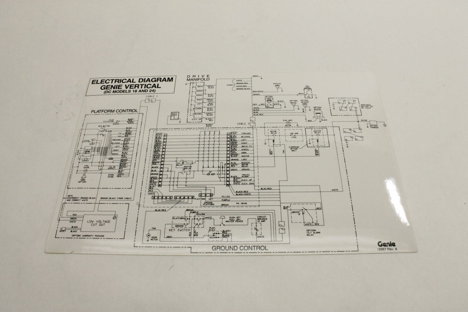 Genie Part # 18967GT – Decal, Elec Schematic-V18