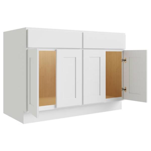 Cnc Cabinetry Luxor White Sink Base Cabinet 48w X 34.5h