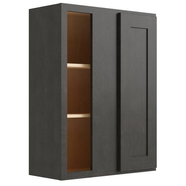 Cnc Cabinetry Luxor Smoky Grey Corner Wall Cabinet 23.875w X 36h