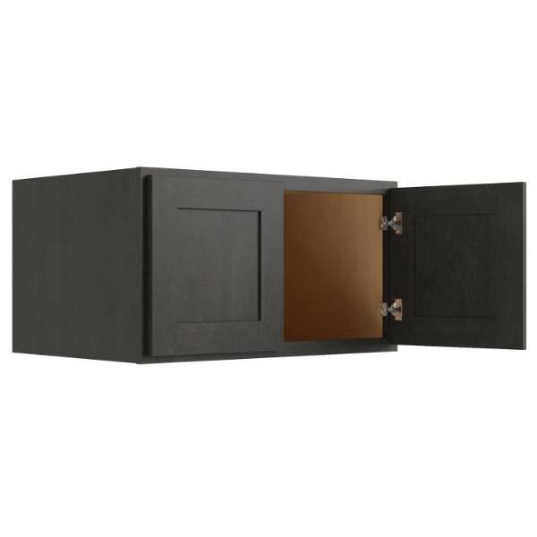 Cnc Cabinetry Luxor Smoky Grey Wall Cabinet, 24 Deep 36w X 18h