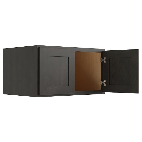 Cnc Cabinetry Luxor Smoky Grey Wall Cabinet, 24 Deep 36w X 24h