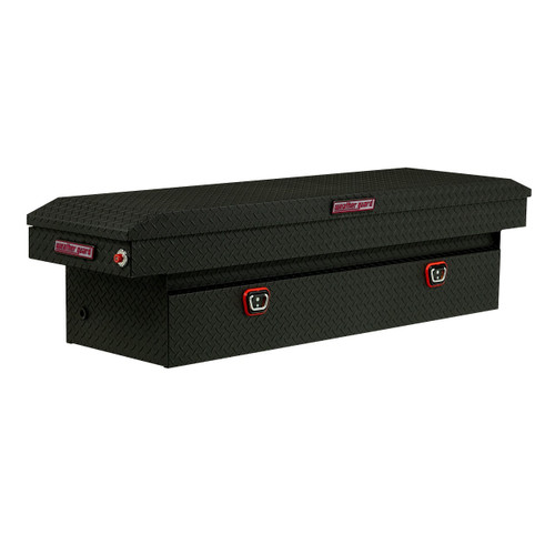 Weather Guard 127-52-03 Full Standard Textured Matte Black Aluminum Saddle Box - 10.5 cu ft.
