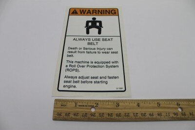 Genie Part # 2-1291GT – Decal, Always Use Seat Belt