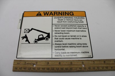 Genie Part # 2-1295GT – Decal, Overturning Hazard