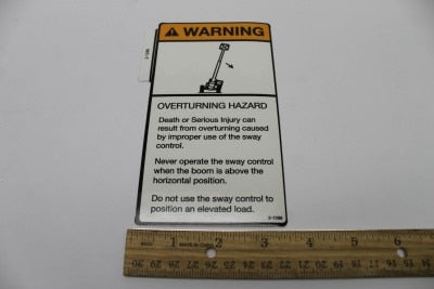 Genie Part # 2-1296GT – Decal, Overturning Hazard