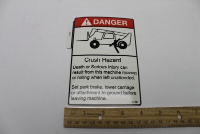 Genie Part # 2-1299GT – Decal, Crush Hazard, Park Br