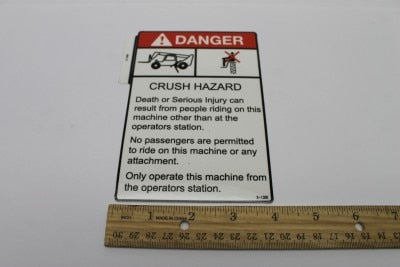 Genie Part # 2-1300GT – Decal, Crush Hazard, No Ride