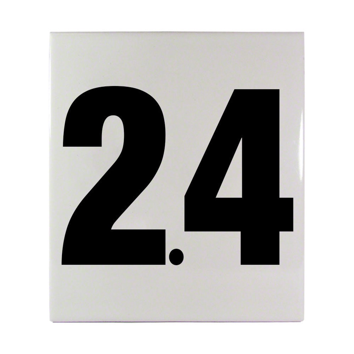 2.4 Ceramic Smooth Tile Depth Marker 6 Inch x 6 Inch with 4 Inch Lettering