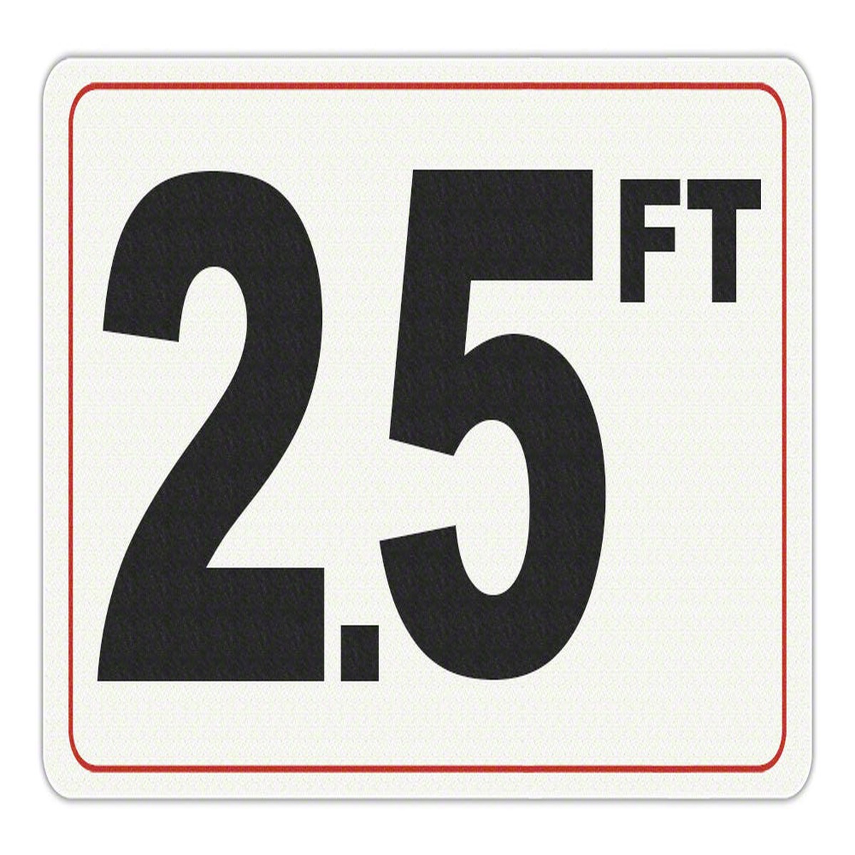 2.5 FT - Adhesive Depth Marker - 10 Inch x 6 Inch with 4 Inch Lettering