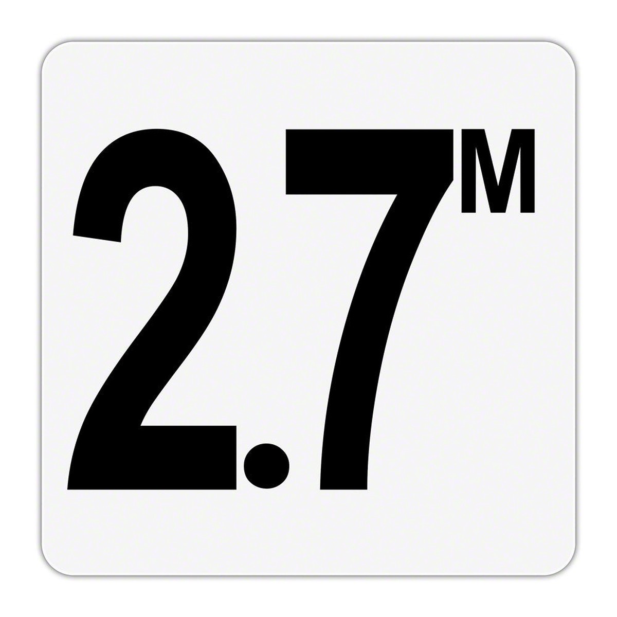 2.7 M - Plastic Overlay Depth Marker - 6 x 6 Inch with 4 Inch Lettering