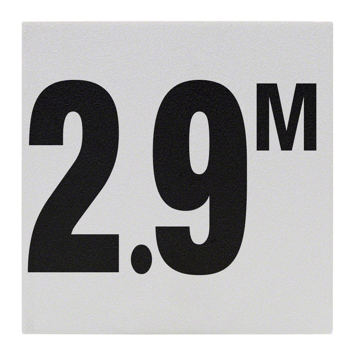 2.9 M Ceramic Skid Resistant Tile Depth Marker 6 Inch x 6 Inch with 4 Inch Lettering