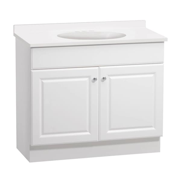Seasons 36 in. W X 18 in. D X 35 in. H Bathroom Vanity Cabinet With Top, White