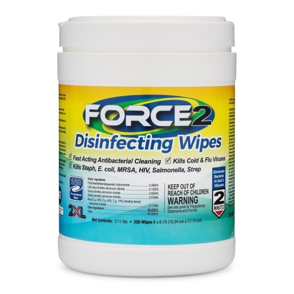2xl Force2 Disinfecting Canister Wipes , Case Of 6