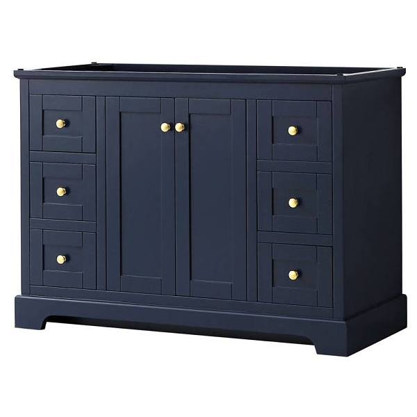 Wyndham Avery 48" Dark Blue Single Vanity, No Countertop, No Sink