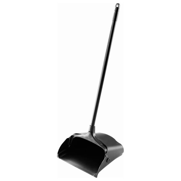 Rubbermaid Commercial Executive Series Lobby Pro Dust Pan With Long Handle, Black, 6-Pack