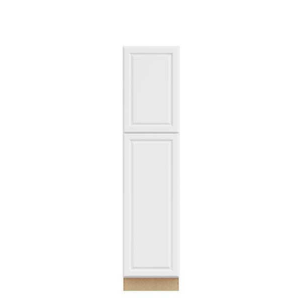 Hampton Bay 18 in. W x 24 in. D x 84 in. H Assembled Raised Panel Pantry Cabinet, Satin White
