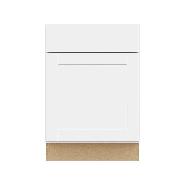 Hampton Bay Shaker 24 in. W x 24 in. D x 34.5 in. H Assembled Base Cabinet, Satin White