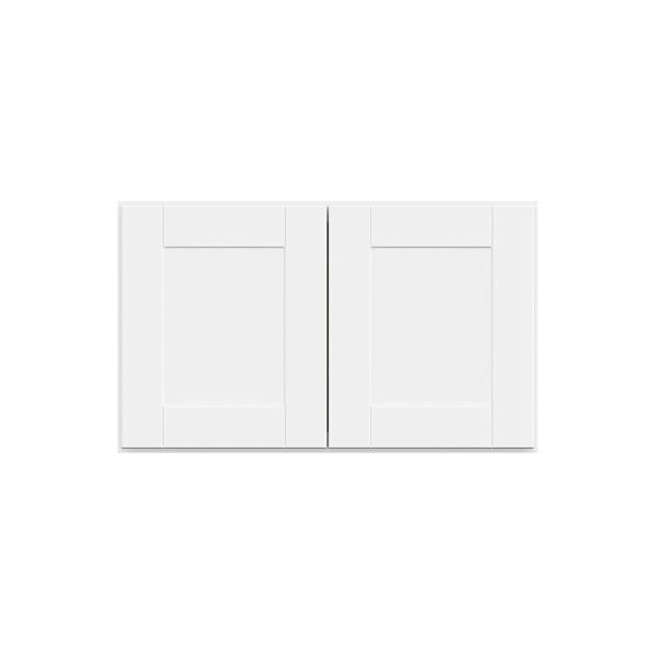 Hampton Bay Shaker 30 in. W x 12 in. D x 18 in. H Assembled Wall Bridge Cabinet, Satin White
