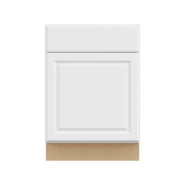Hampton Bay 24 in. W x 24 in. D x 34.5 in. H Assembled Raised Panel Base Cabinet, Satin White