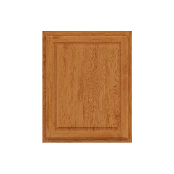 Hampton Bay 24 in. W x 12 in. D x 30 in. H Assembled Raised Panel Wall Cabinet, Medium Oak