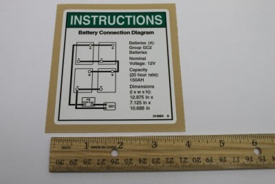 Genie Part # 214864GT – Decal, Battery Connection