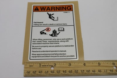 Genie Part # 215268GT – Decal, Fall Hazard