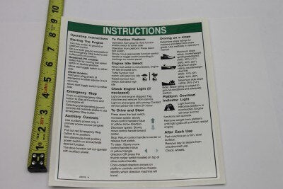Genie Part # 226515GT – Decal, Instructions S40/45 AUS