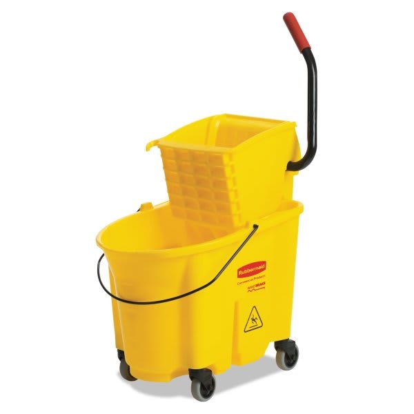 Skilcraft Combination Wet Mop Bucket And Wringer, 35 Qt, Yellow