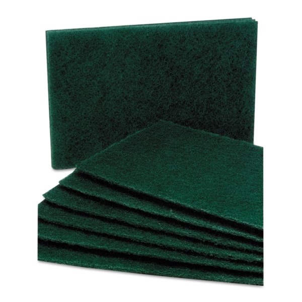 Skilcraft Light Cleaning Scouring Pad 6" X 9.25", Green, (10-Pack)
