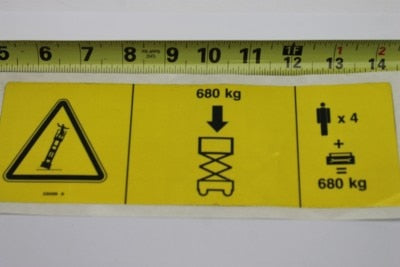 Genie Part # 230489GT – Decal, Danger, Max Cap, GS2669
