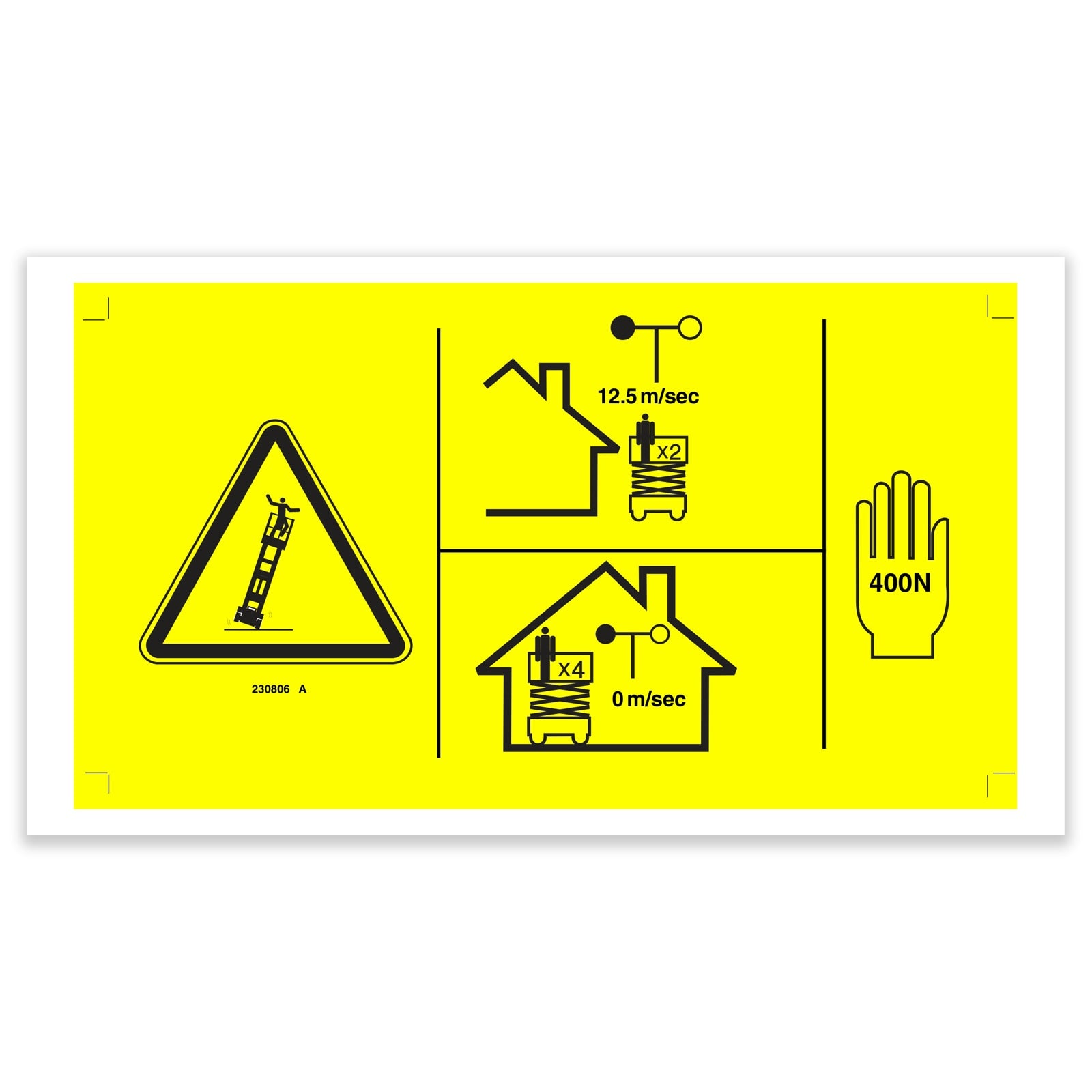 Genie Part # 230806GT – Decal, Danger, Man FRC, GS3369
