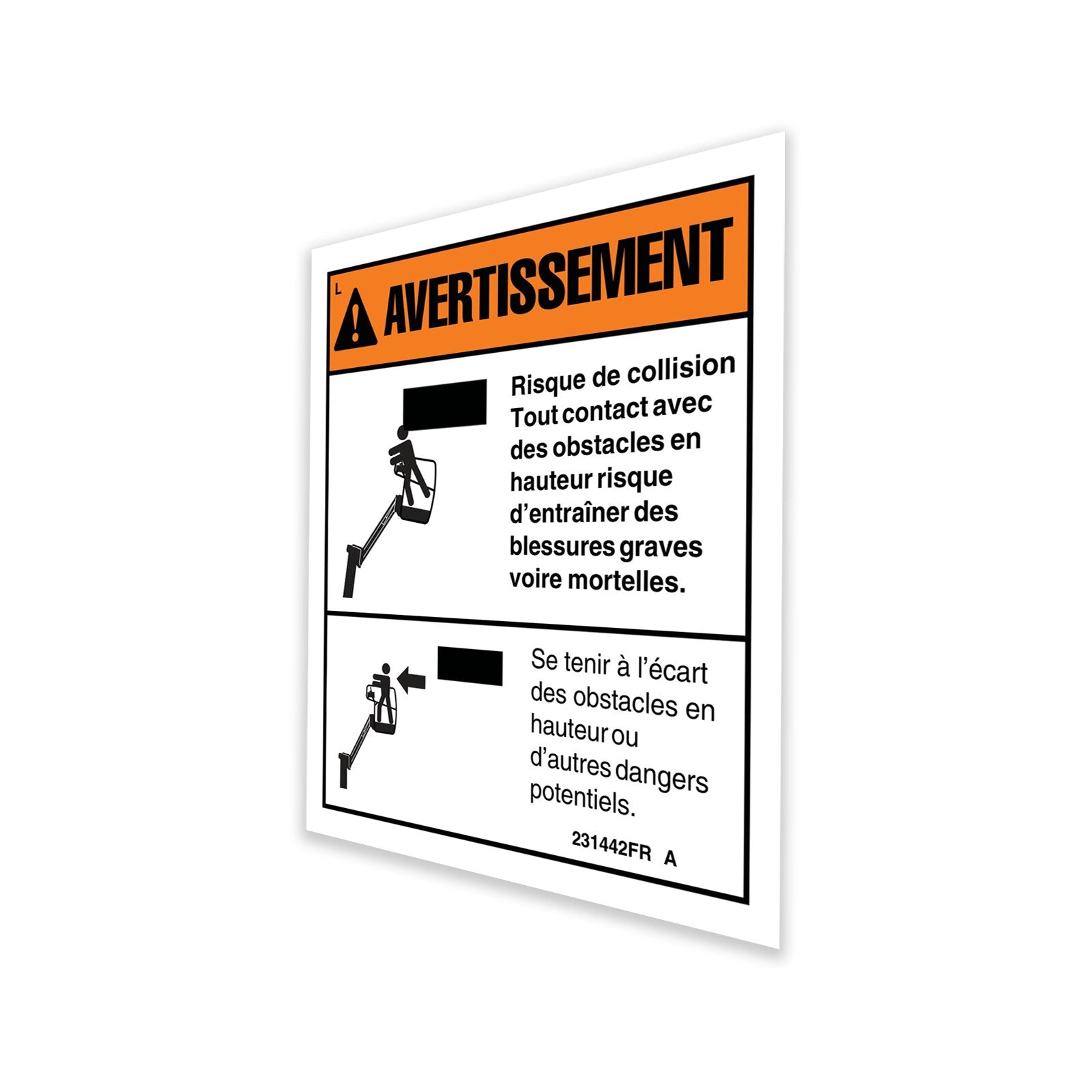 Genie Part # 231442FRGT – Decal, Danger, Collision Haz