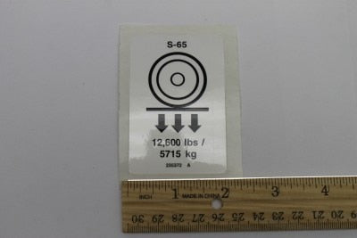 Genie Part # 235372GT – Decal, Label, Wheel Load