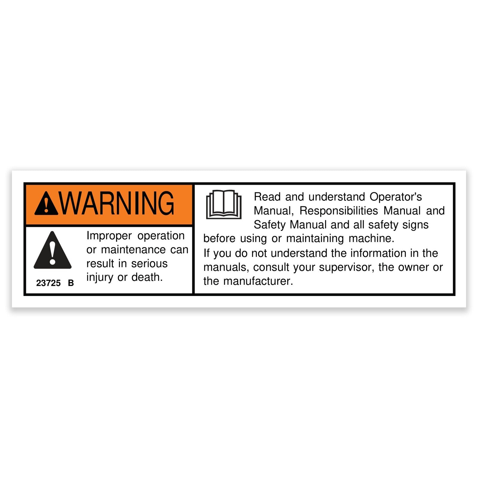 Genie Part # 23725GT – Decal, Danger, Fail, Read