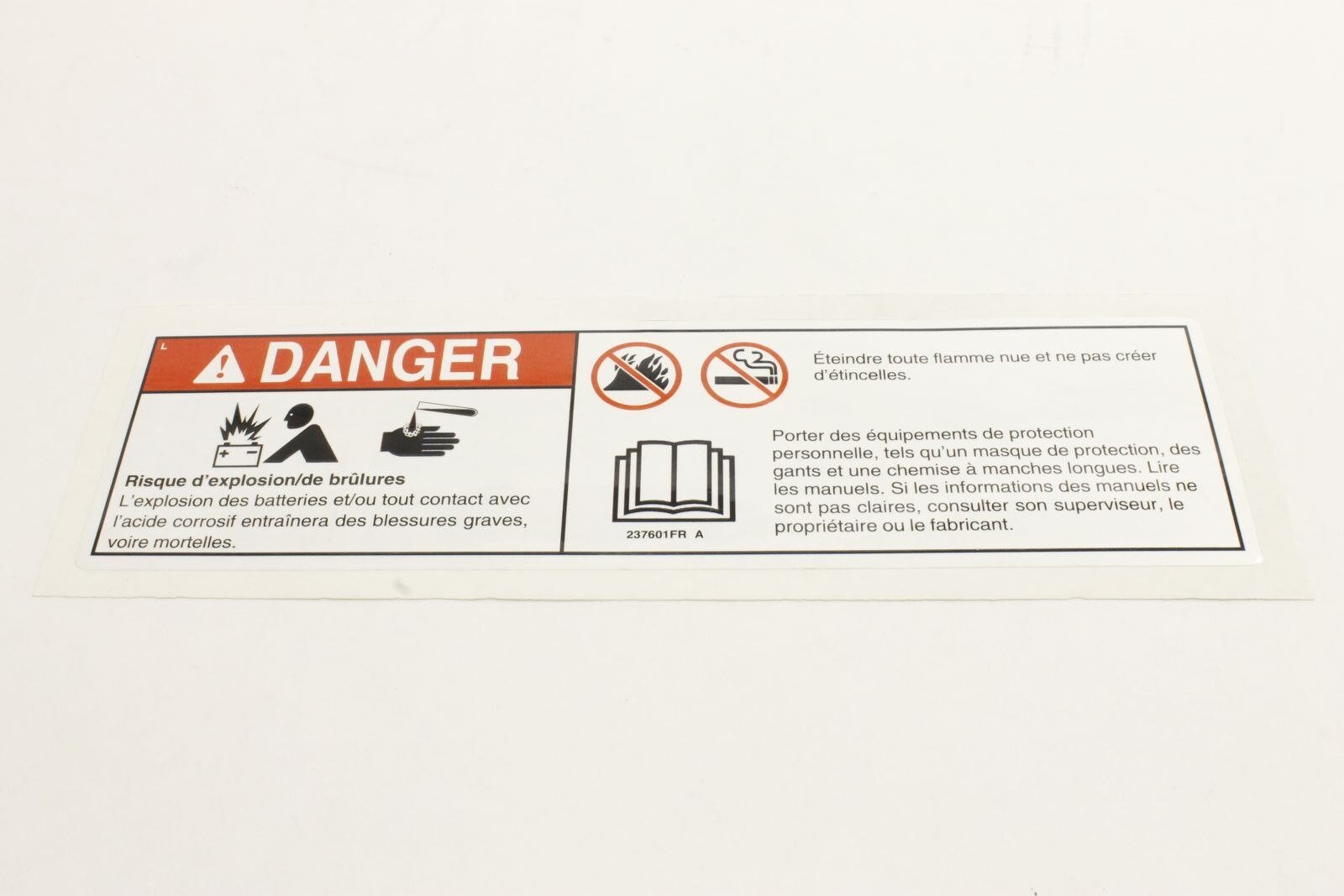 Genie Part # 237601FRGT – Decal, Danger, Battery Safety