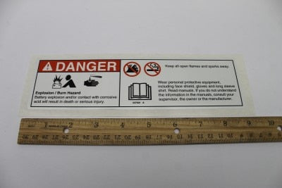 Genie Part # 237601GT – Decal Danger Battery Safety