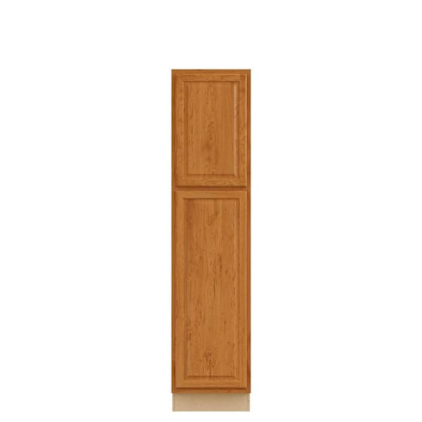 Hampton Bay 18 in. W x 24 in. D x 84 in. H Assembled Raised Panel Pantry Cabinet, Medium Oak