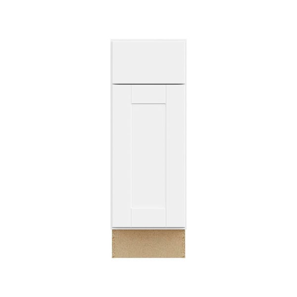 Hampton Bay Shaker 12 in. W x 24 in. D x 34.5 in. H Assembled Base Cabinet, Satin White