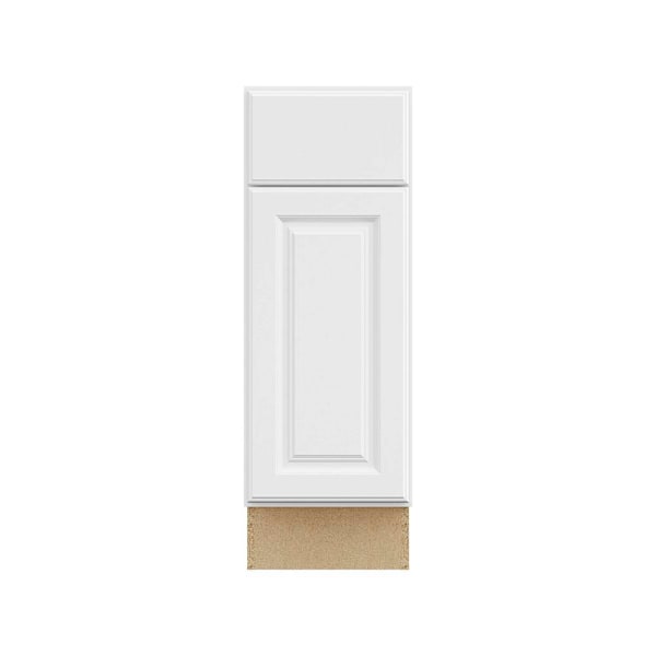 Hampton Bay 12 in. W x 24 in. D x 34.5 in. H Assembled Raised Panel Base Cabinet, Satin White